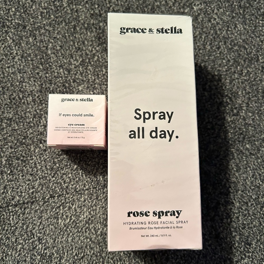 Rose spray and eye cream